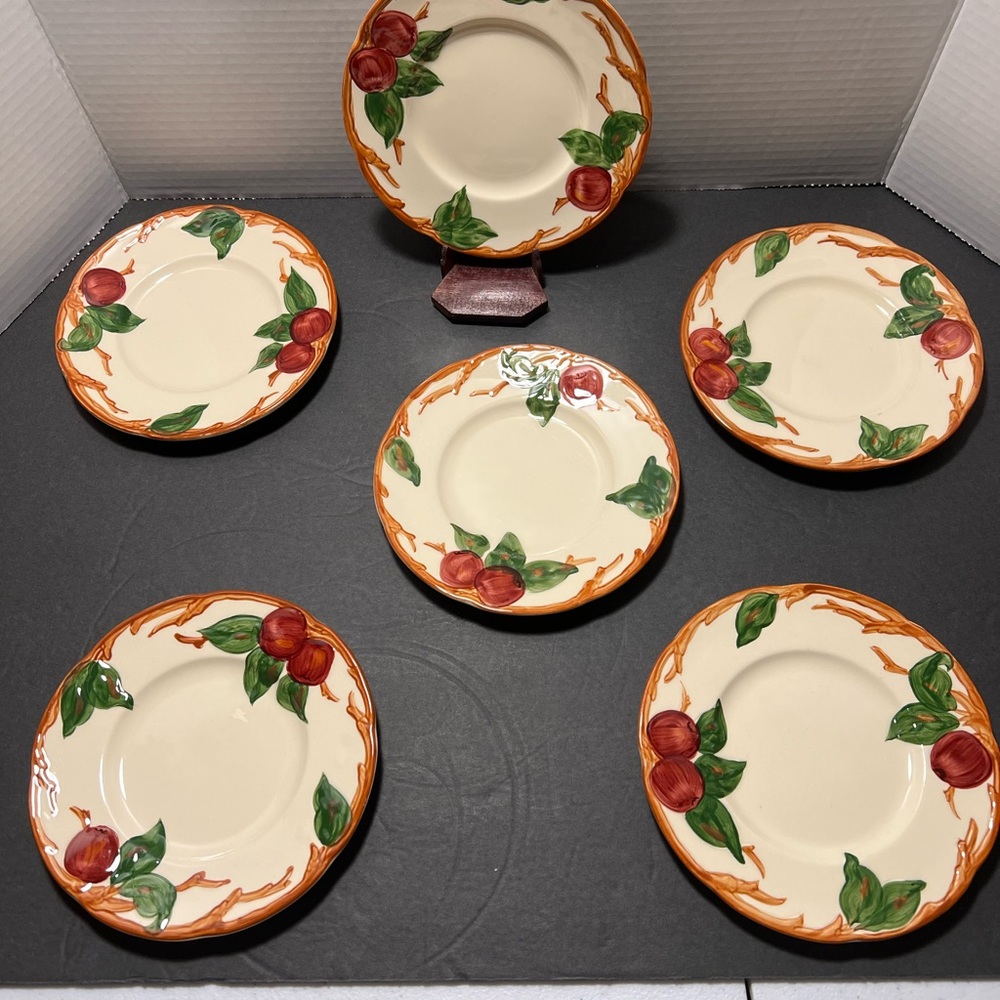 6‎ Franciscan ware apple pattern vintage bread plates 6 inch